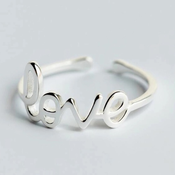 NEW!💙💎ADORABLE!💗LOVE💍RING💗925 STERLING SILVER - Picture 6 of 7